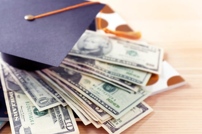 cash and graduation cap