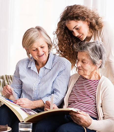 three generations of women